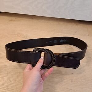 Landes Dark Brown Genuine Leather Medium Width Casual Everyday Belt Size Small